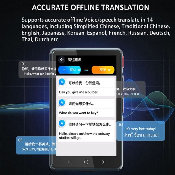 P40 Multi-country Smart Translator Simultaneous Interpretation Photo Offline Translation Recording to Translation (White) - Image 6
