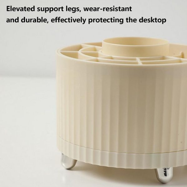 Desktop Rotation Makeup Brush Bucket Dressing Table Stand (Yellow) - Image 4