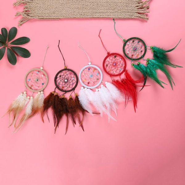 Home Decoration Dream Catcher Feather Hanging Jewelry (Green) - Image 2