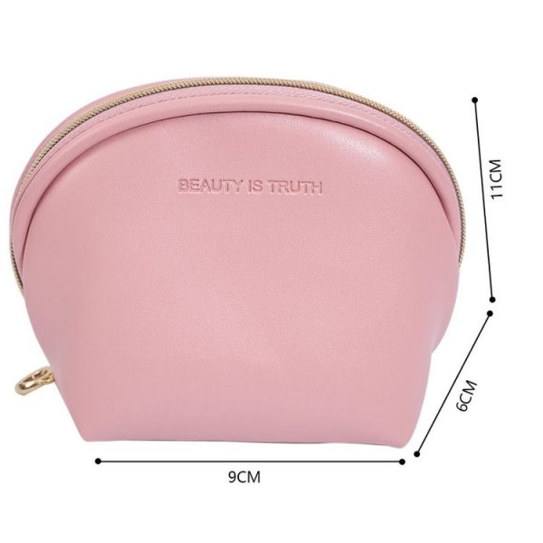 PU Leather Waterproof Portable Cosmetic Bag Multifunctional Mini Coin Purse (Grey) - Image 3