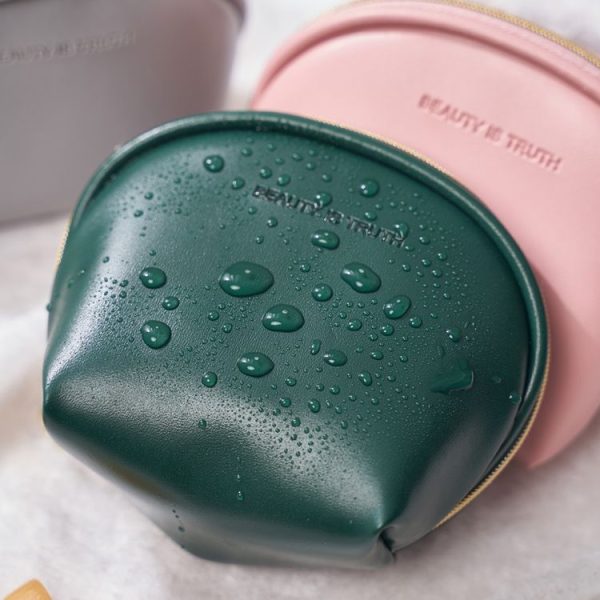 PU Leather Waterproof Portable Cosmetic Bag Multifunctional Mini Coin Purse (Grey) - Image 6