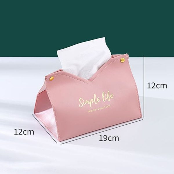 Household Bedroom PU Tissue Bag Car Living Room Paper Storage Box (Grey) - Image 3