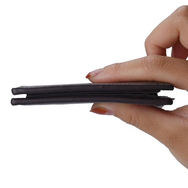 DEABOLAR Men PU Leather Short Wallet Zipper Coin Purse Card Holder (Brown Horizontal) - Image 6