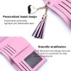 Ladies Wallet Tassel Trifold Crocodile Pattern Coin Purse Card Holder (Crocodile Pattern Pink) - Image 5