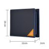 DEABOLAR Men Short Wallet Cross Pattern Tri-Fold Zipper Coin Purse Driver License Card Holder (Coffee) - Image 4