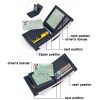 DEABOLAR Men Short Wallet Cross Pattern Tri-Fold Zipper Coin Purse Driver License Card Holder (Coffee) - Image 5