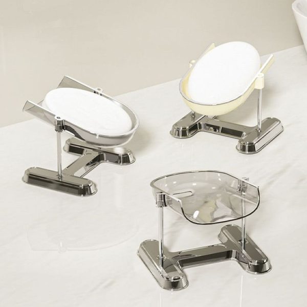 Household Soap Drain Box Bathroom No-Punch Shelves, Color: Gray 1 Layer - Image 10