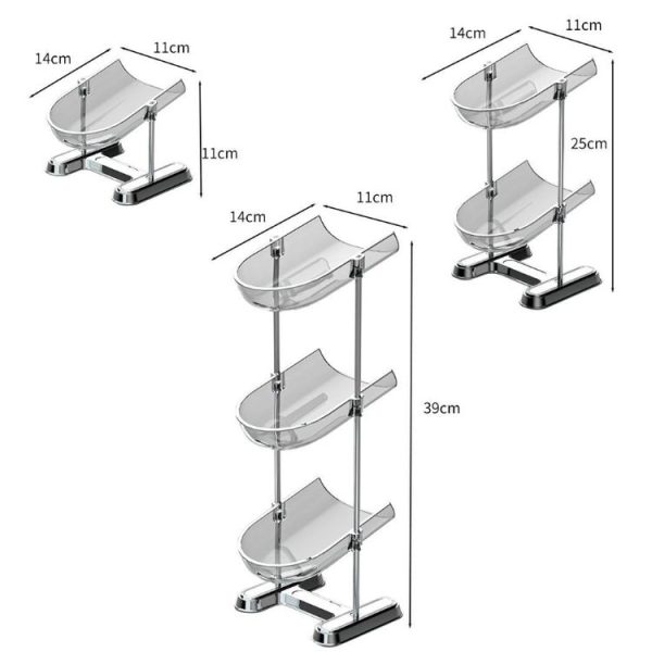 Household Soap Drain Box Bathroom No-Punch Shelves, Color: Gray 1 Layer - Image 3