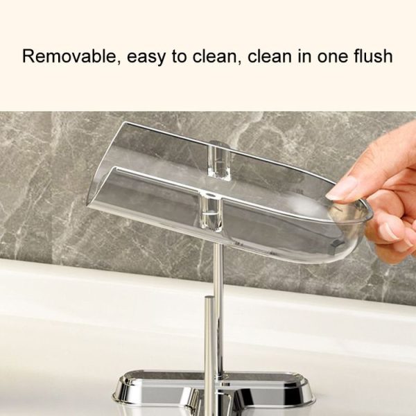 Household Soap Drain Box Bathroom No-Punch Shelves, Color: Gray 1 Layer - Image 6