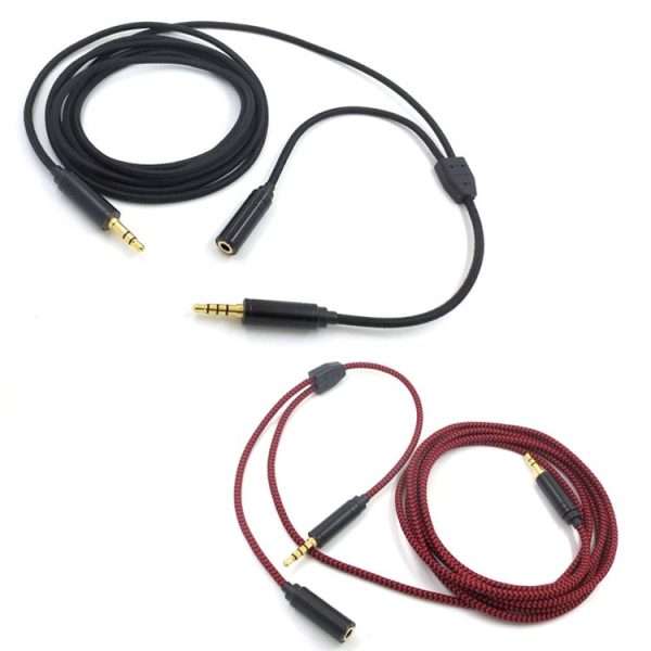 3.5mm Voice Party Live Recording Audio Cable Mobile Game Projection Computer Chat Link Cable (Black) - Image 2