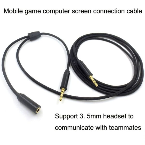 3.5mm Voice Party Live Recording Audio Cable Mobile Game Projection Computer Chat Link Cable (Black) - Image 6