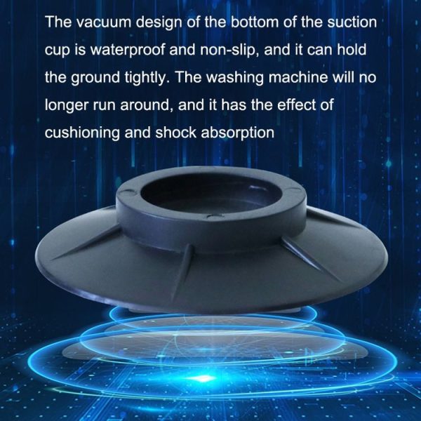 4pcs Universal Washing Machine Non-slip Mat Mute Anti-moving Fixed Base Shock-absorbing Pad (Black) - Image 6