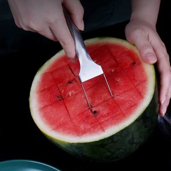 2 In 1 Watermelon Fork Slicer Stainless Steel Kitchen Fruit Cutter - Image 5