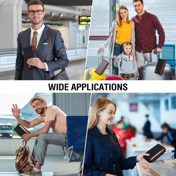Multifunctional RFID Anti -Theft Passport Package Travel Air Ticket Pocket Card Large Capacity Document Storage Package (Orange) - Image 10