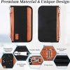 Multifunctional RFID Anti -Theft Passport Package Travel Air Ticket Pocket Card Large Capacity Document Storage Package (Orange) - Image 5