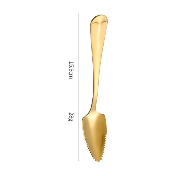 Stainless Steel Scraper Spoon Fruit Grapefruit Spoon Baby Digging Ball Spoon, Color: Silver - Image 2