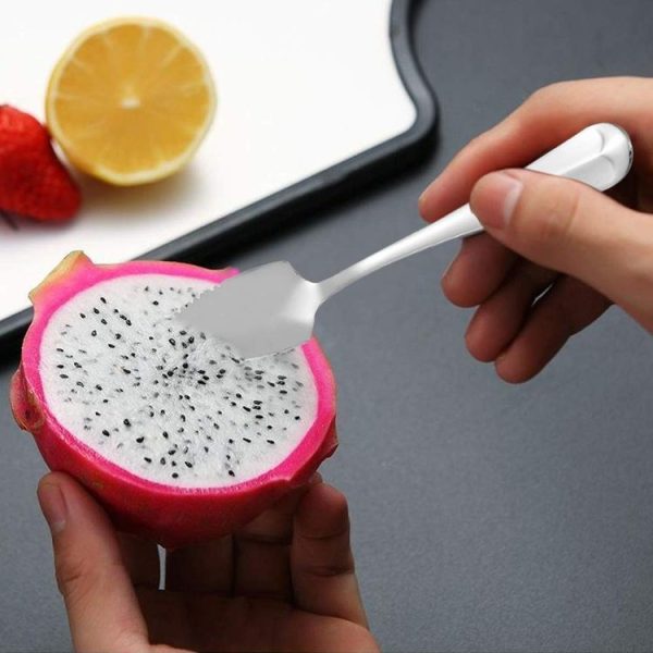 Stainless Steel Scraper Spoon Fruit Grapefruit Spoon Baby Digging Ball Spoon, Color: Silver - Image 7