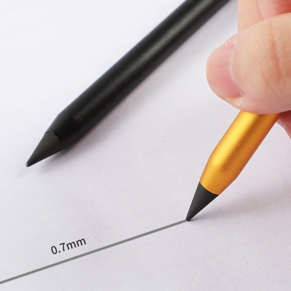 Office Pencil Unlimited Writing Eternal Metal Pen Inkless Pen Student Writing Pencil HB (Black) - Image 7