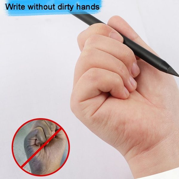 Office Pencil Unlimited Writing Eternal Metal Pen Inkless Pen Student Writing Pencil HB (Black) - Image 8