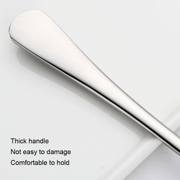 304 Stainless Steel Long Handle Thickened Round Spoon Coffee Ice Drink Mixing Spoon, Color: Stainless Steel Color - Image 4