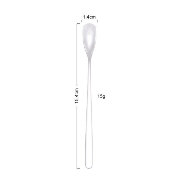 15cm 304 Stainless Steel Spoon Coffee Square Head Spoon Long Handle Mixing Spoon, Color: Stainless Steel Color - Image 3