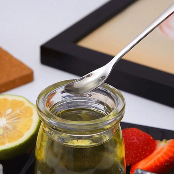 15cm 304 Stainless Steel Spoon Coffee Square Head Spoon Long Handle Mixing Spoon, Color: Stainless Steel Color - Image 8