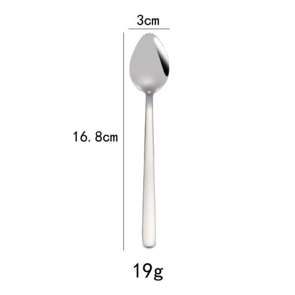 304 Stainless Steel Fruit Scraping Spoon Children Supplementary Food Tableware, Color: Stainless Steel Color - Image 3
