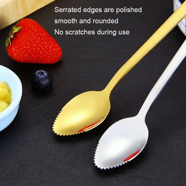 304 Stainless Steel Fruit Scraping Spoon Children Supplementary Food Tableware, Color: Stainless Steel Color - Image 6