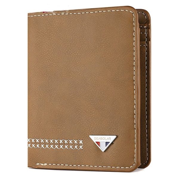 DEABOLAR Men Wallet Retro Casual Short Multi-card Holder Driver License Case (Brown)