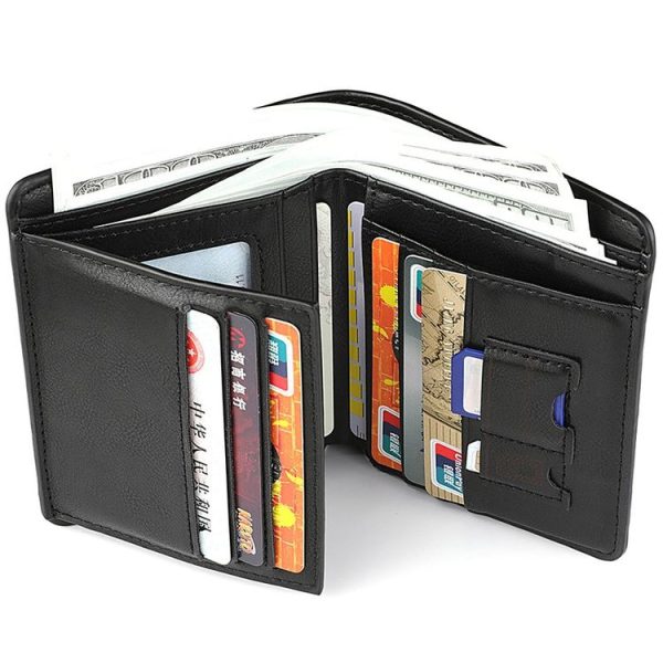 DEABOLAR Men Wallet Retro Casual Short Multi-card Holder Driver License Case (Brown) - Image 5