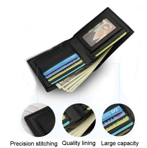 Men Short Wallet Business Coin Purse Card Holder Money Bag (730-1 Horizontal) - Image 7