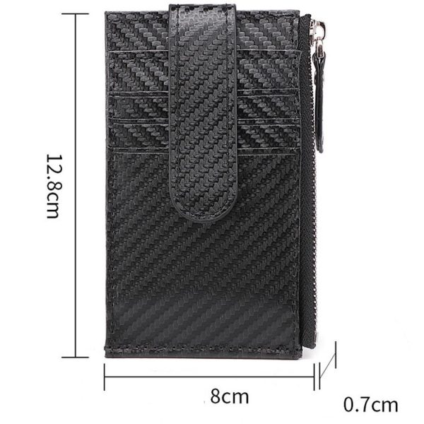 Airtag Tracker Case Carbon Fiber Credit Card Holder Wallet (Grey) - Image 3