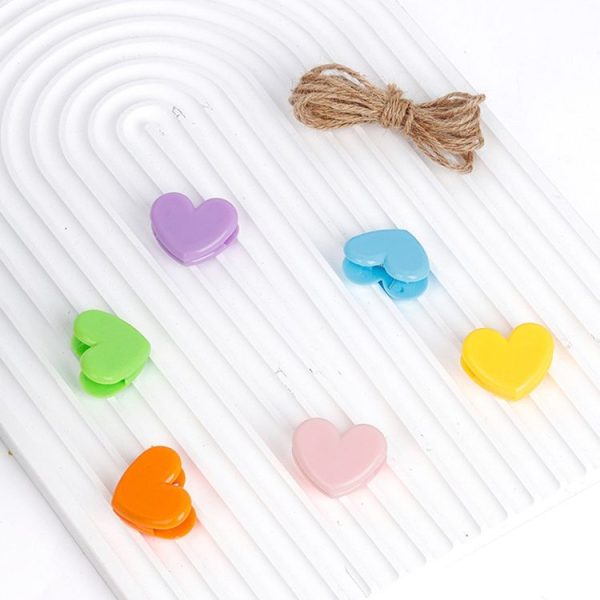 5sets Cute Color Love Clip Desktop Bracket Picture Hanging Wall Decoration Memo Clip (As Show) - Image 2