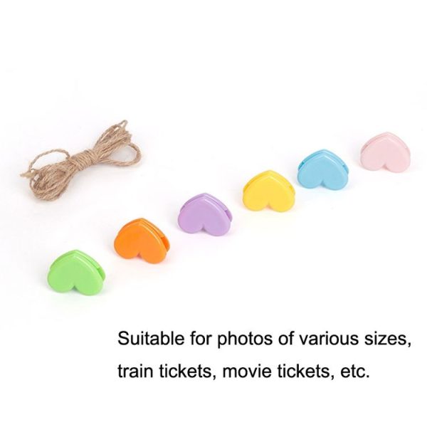 5sets Cute Color Love Clip Desktop Bracket Picture Hanging Wall Decoration Memo Clip (As Show) - Image 4
