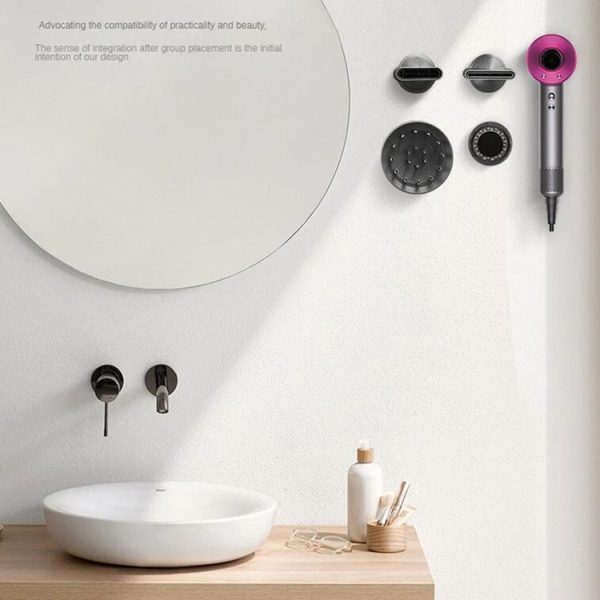 Dyson Hair Dryer No-punch Bathroom Wall Mounted Magnetic Blower Holder Nozzle Storage Hanger - Image 8