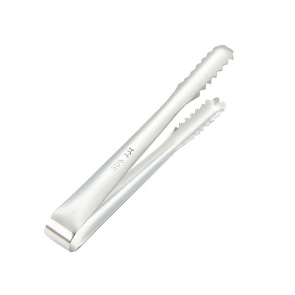 With Teeth Non-Slip Stainless Steel Ice Clip Mirror Polishing Coffee Square Sugar Clip, Color: Stainless Steel Color