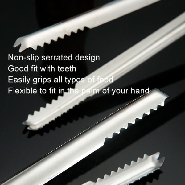 With Teeth Non-Slip Stainless Steel Ice Clip Mirror Polishing Coffee Square Sugar Clip, Color: Stainless Steel Color - Image 4