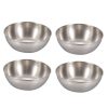 4pcs / set Stainless Steel Circular Dipped Dishes Seasoning Gastric Dish, Color: Stainless Steel Color