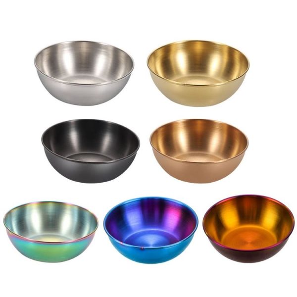 4pcs / set Stainless Steel Circular Dipped Dishes Seasoning Gastric Dish, Color: Stainless Steel Color - Image 2