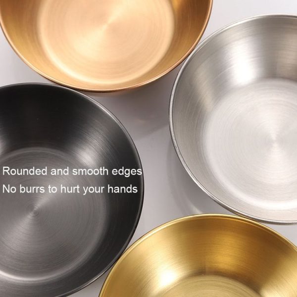 4pcs / set Stainless Steel Circular Dipped Dishes Seasoning Gastric Dish, Color: Stainless Steel Color - Image 4