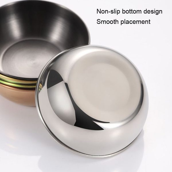 4pcs / set Stainless Steel Circular Dipped Dishes Seasoning Gastric Dish, Color: Stainless Steel Color - Image 6