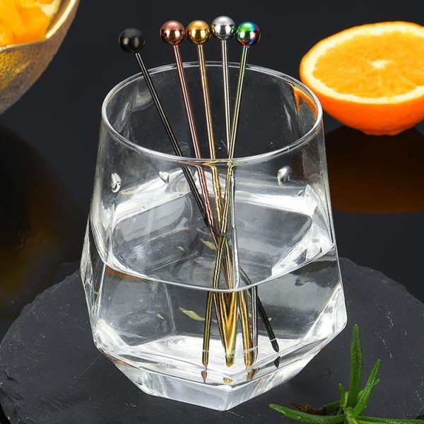 304 Stainless Steel Fruit Needle Dim Sum Decorative Small Sticks, Color: Silver - Image 7