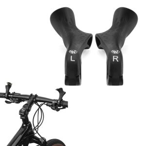 WEST BIKING Bike Cow Horns Fluorescent Deputy Handle Riding Equipment (Black)