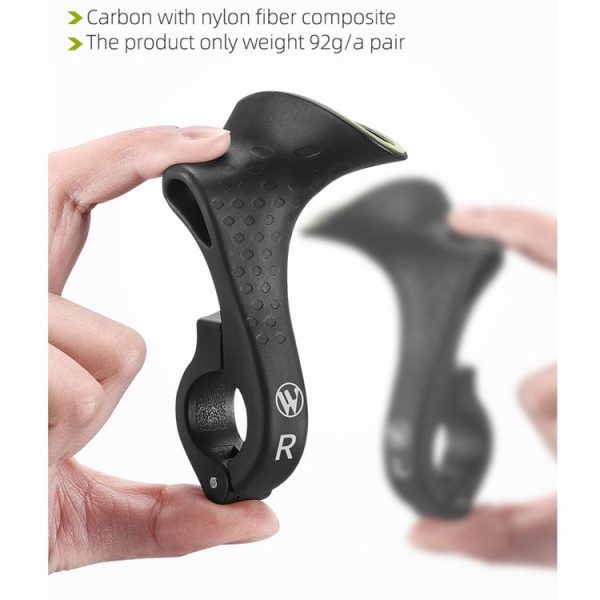 WEST BIKING Bike Cow Horns Fluorescent Deputy Handle Riding Equipment (Black) - Image 5