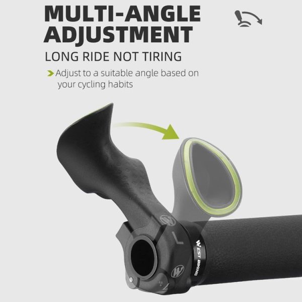 WEST BIKING Bike Cow Horns Fluorescent Deputy Handle Riding Equipment (Black) - Image 8