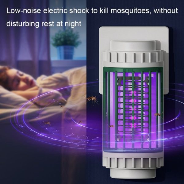 LED-UV Purple Light Wave Electric Shock Mosquito Killer Lamp Mini Plug-In Mosquito Repellent, CN Plug (Green) - Image 7