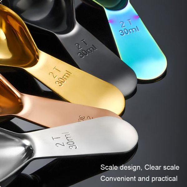 30ml 304 Stainless Steel Thickened Coffee Spoon With Scale Measuring Bean Spoon, Color: Gold - Image 7