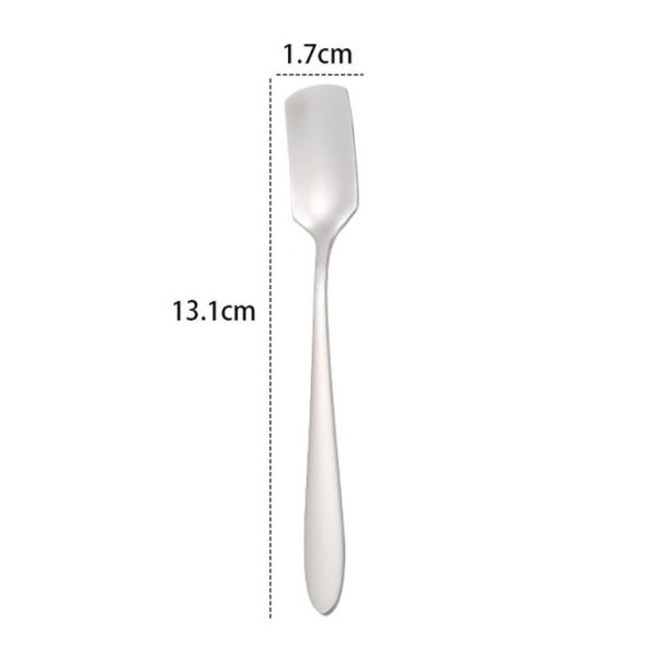 304 Stainless Steel Square Head Spoon Cake Dessert Coffee Small Spoon, Color: Stainless Steel Color - Image 3
