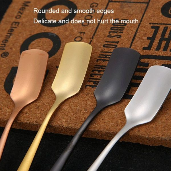304 Stainless Steel Square Head Spoon Cake Dessert Coffee Small Spoon, Color: Stainless Steel Color - Image 4