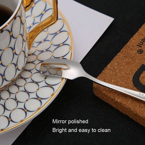 304 Stainless Steel Square Head Spoon Cake Dessert Coffee Small Spoon, Color: Stainless Steel Color - Image 5